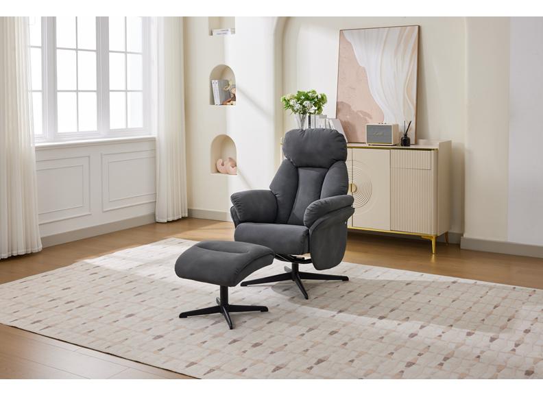 Sloane Fabric Swivel Chair & Footstool