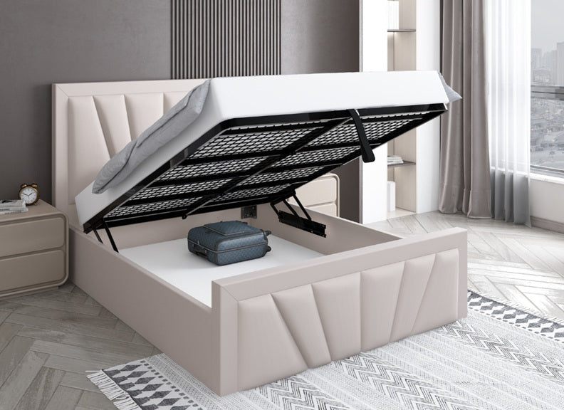 Starry Fabric Ottoman Bed - open