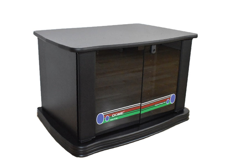 T32-S Black Glass TV Stand with Adjustable Shelving