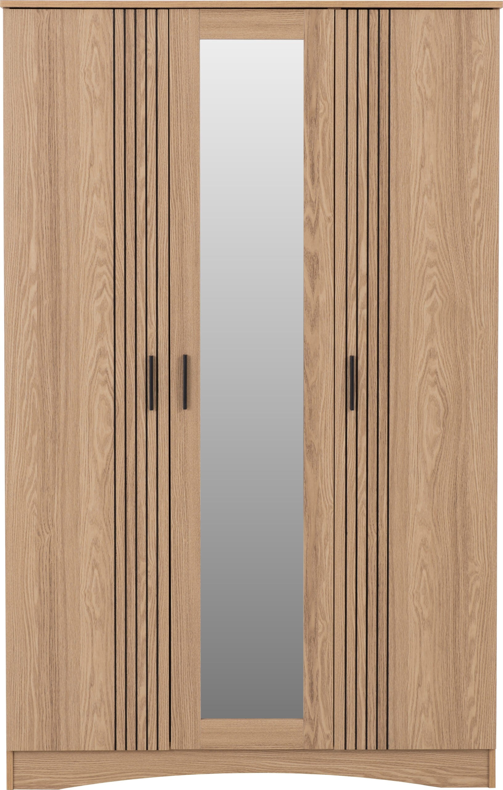 Tessa 3 Door Mirrored Wardrobe - Natural Oak Effect