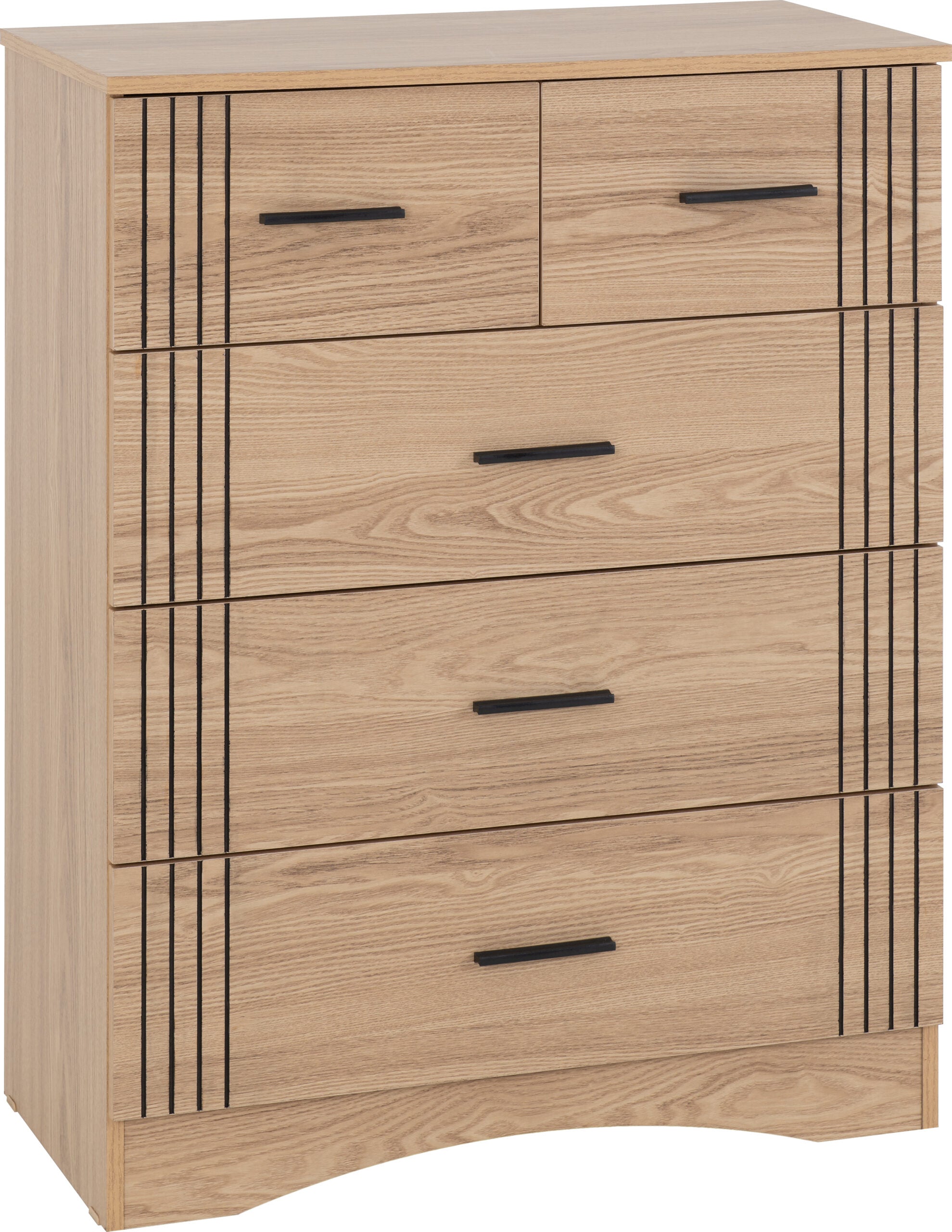 Tessa 3+2 Drawer Chest - Natural Oak Effect