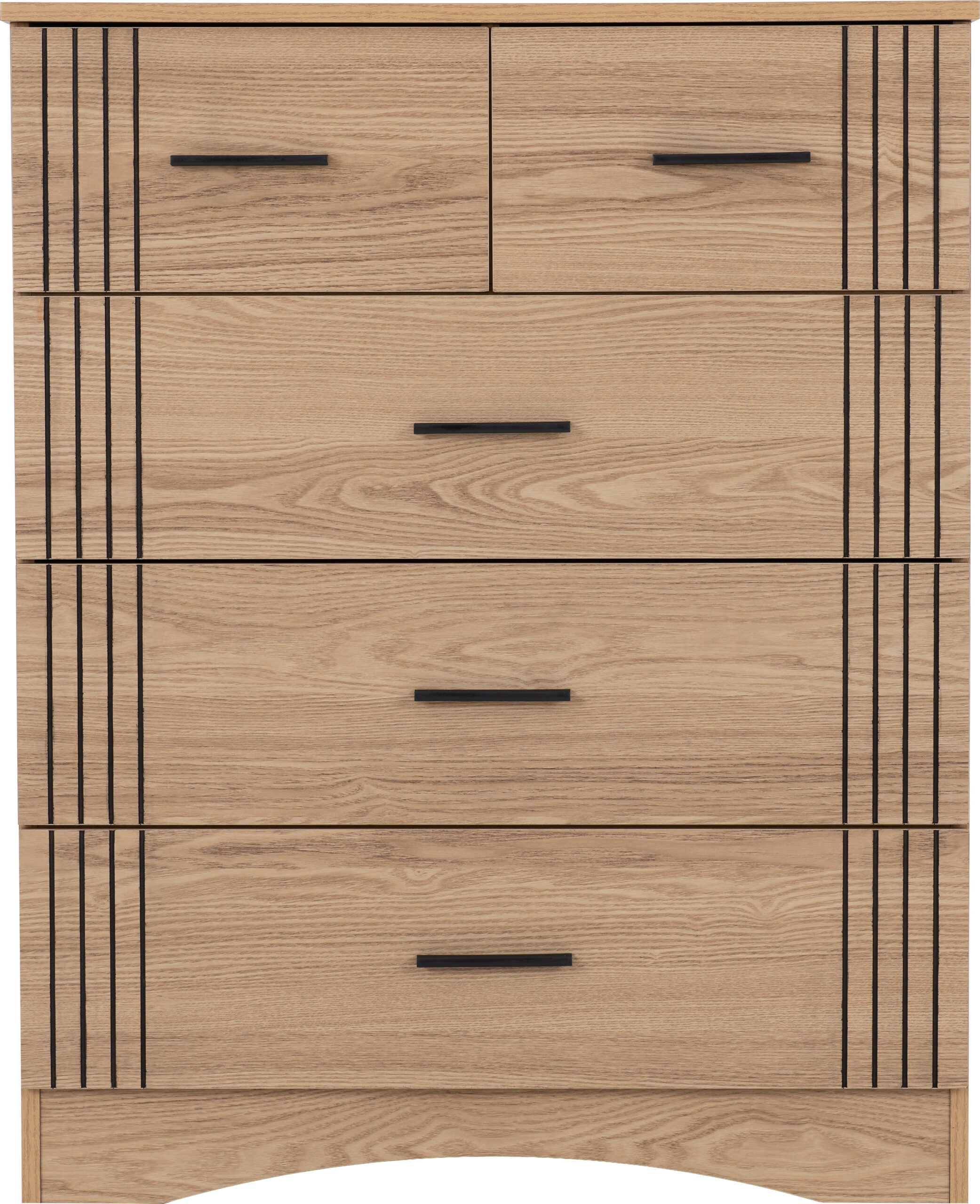 Tessa 3+2 Drawer Chest - Natural Oak Effect