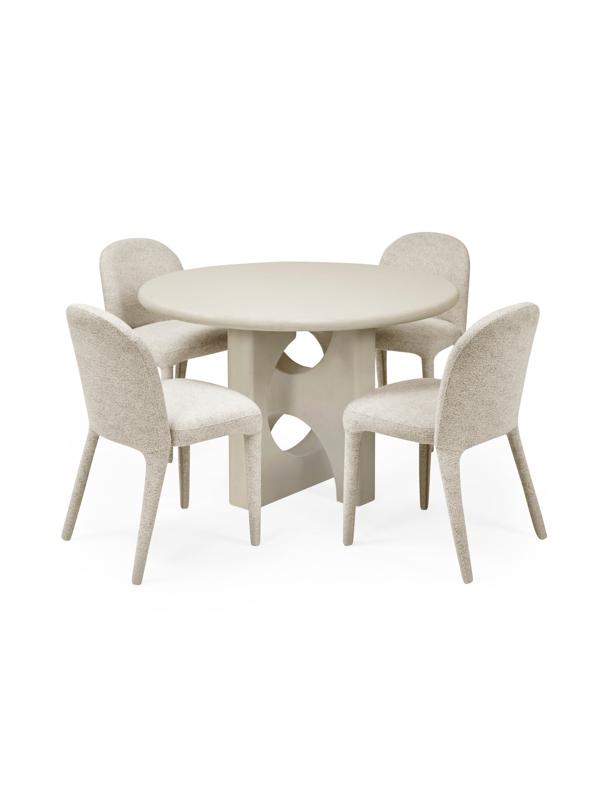 Thyra Round 4 Seater Dining Table - Grey Stone Effect