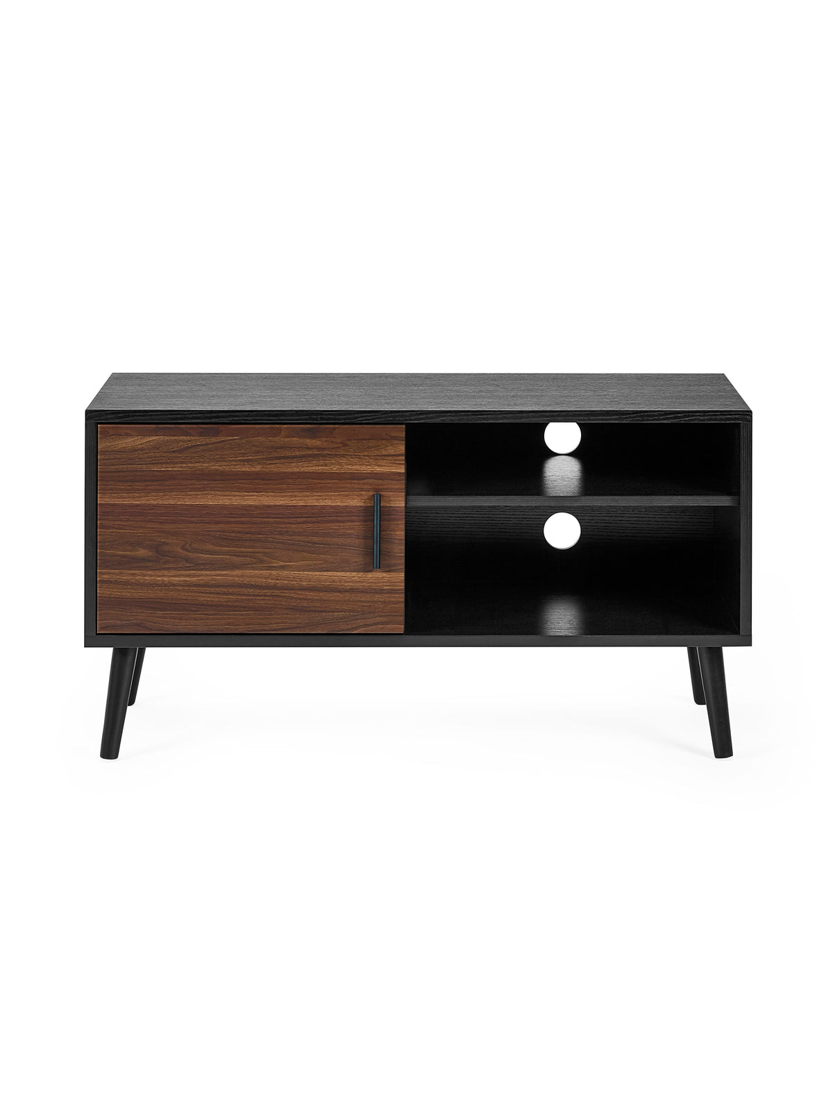 Trent Walnut and Black Small TV Stand Up to 43"