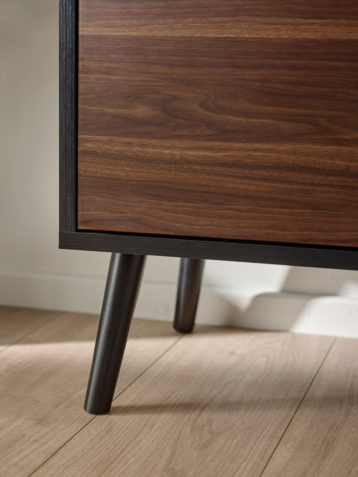 Trent Walnut and Black Small TV Stand Up to 43"