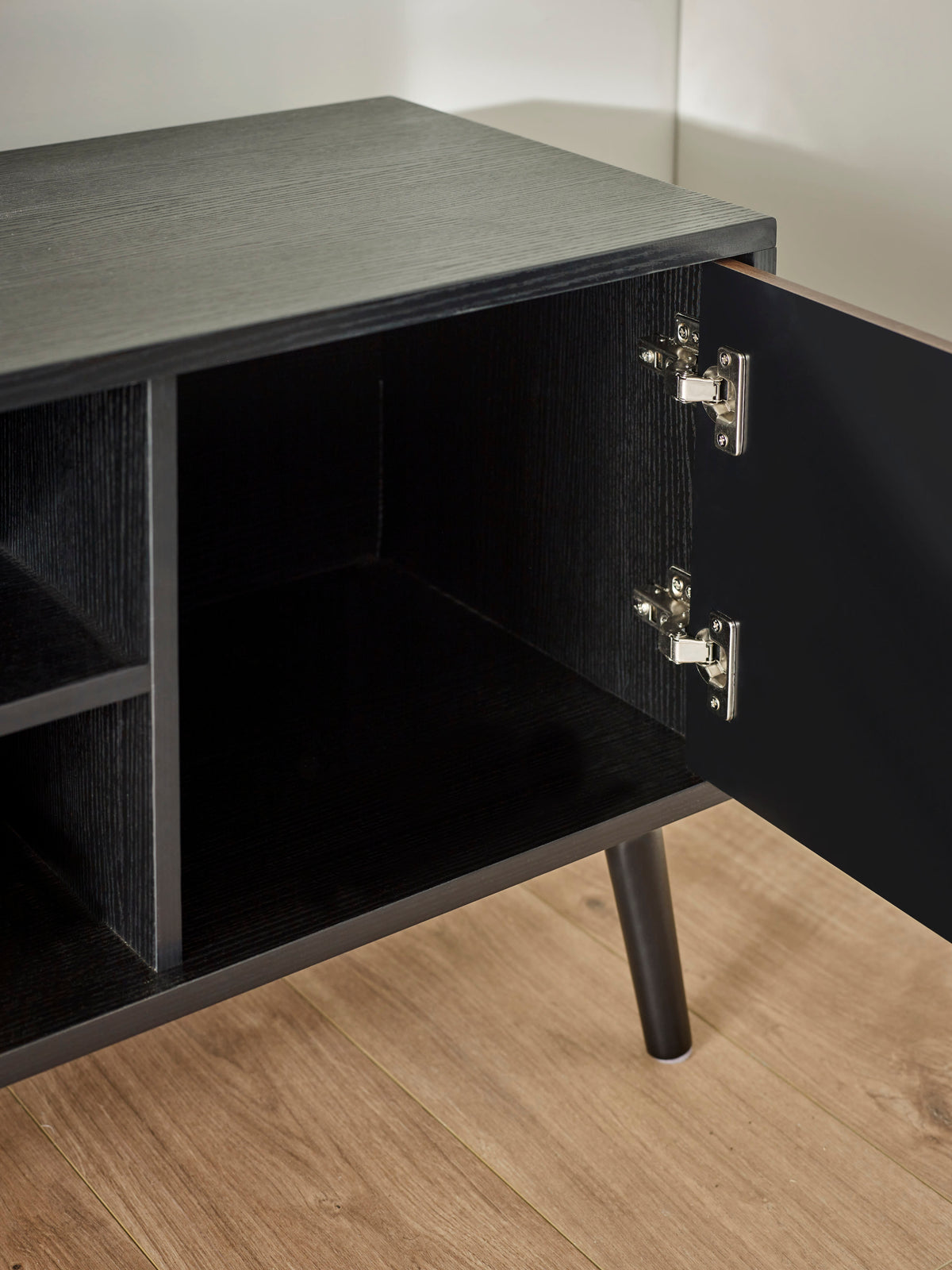 Trent Walnut and Black Large TV Stand Up to 55"