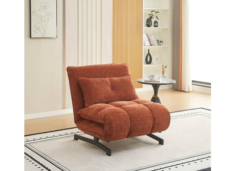 Tucker Deep Terra Fabric Futon Sofa Bed