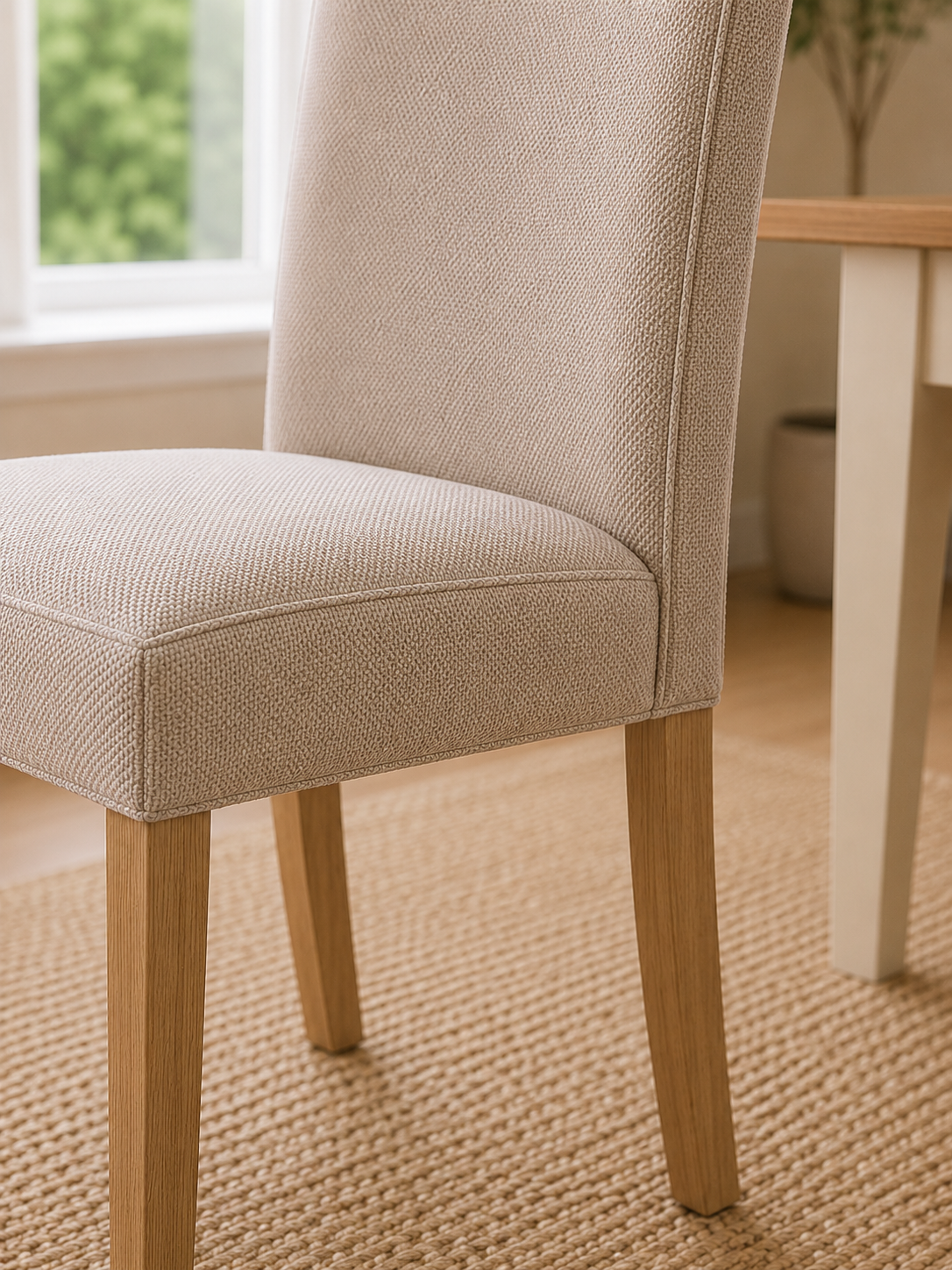 Valencia Upholstered Dining Chair (Set of 2) - Cream Chenille