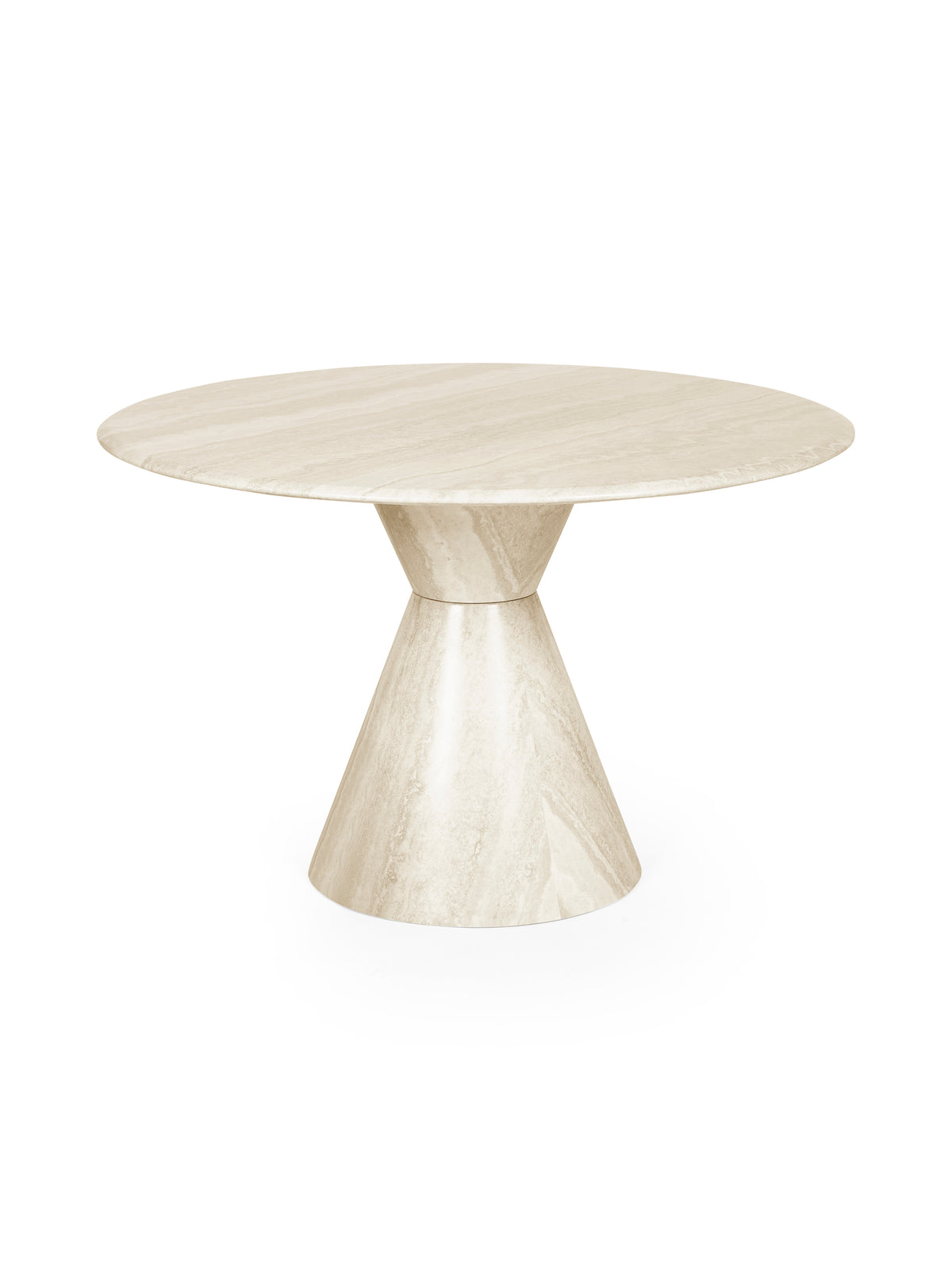 Verona 120cm Round Pedestal 4 Seater Dining Table - Cream Marble Effect