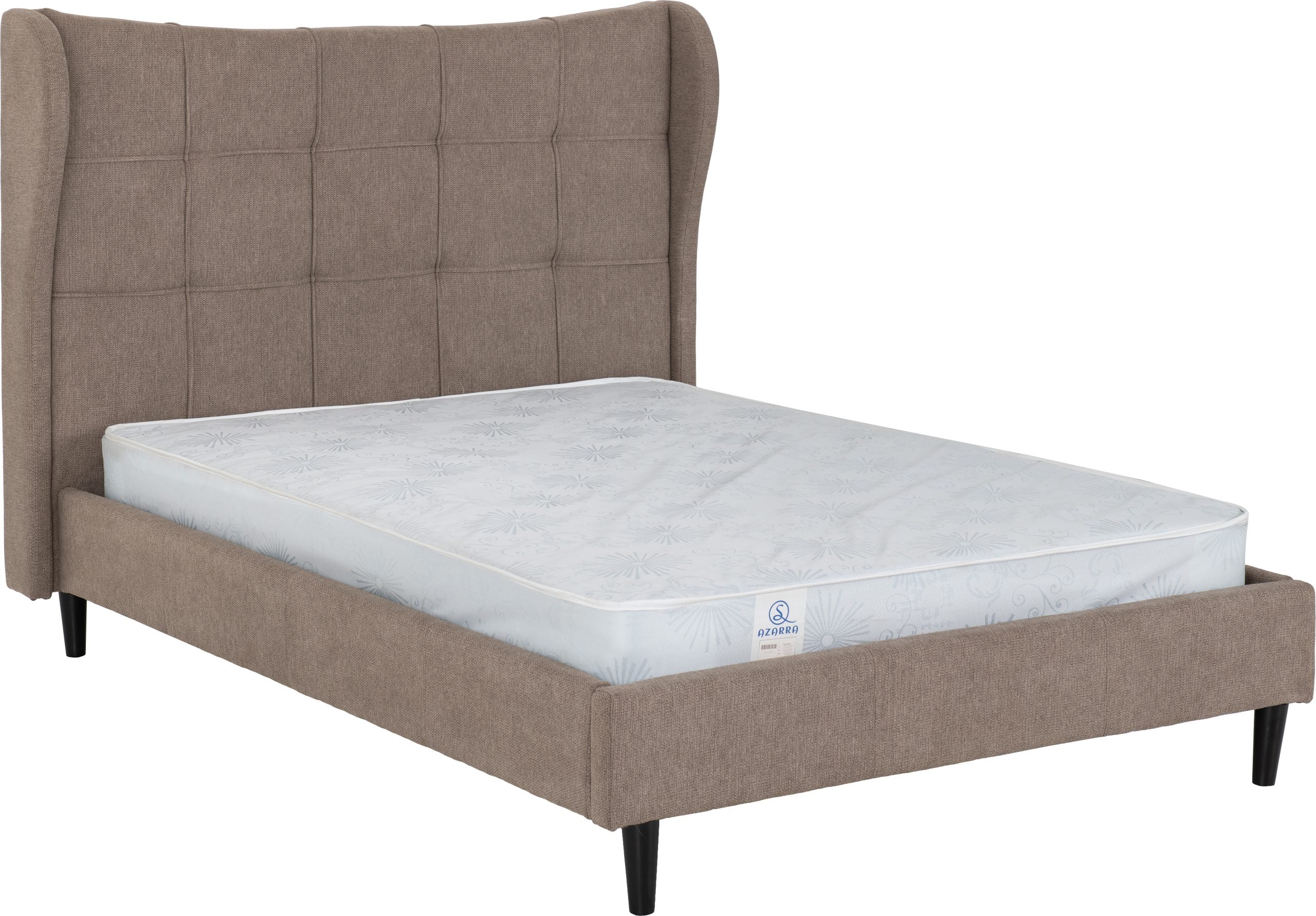 Verona 5' Bed – Brown Fabric with Padded Headboard