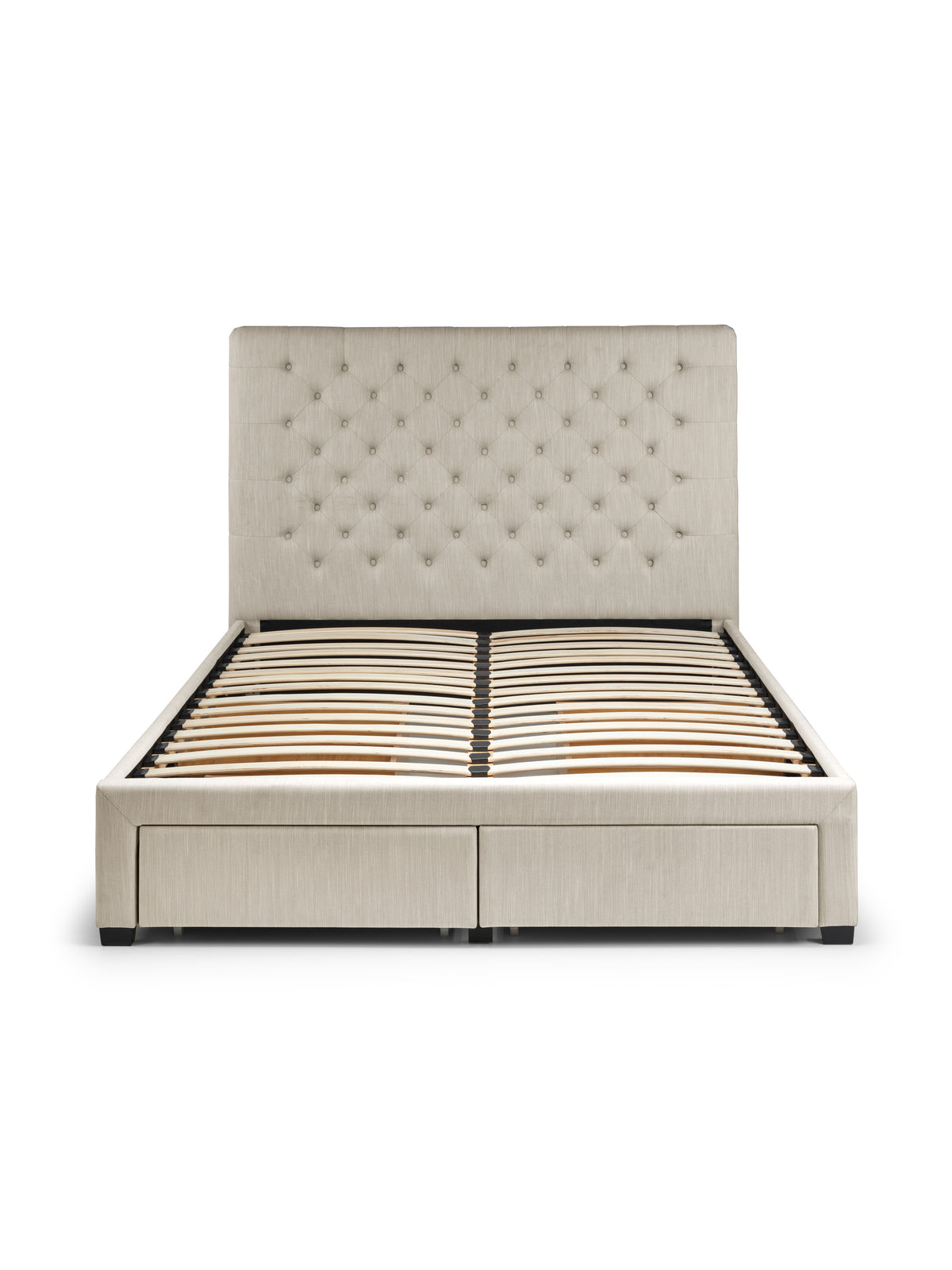 Wilton Upholstered 4 Drawer Storage Bed Frame - Oatmeal Linen, King