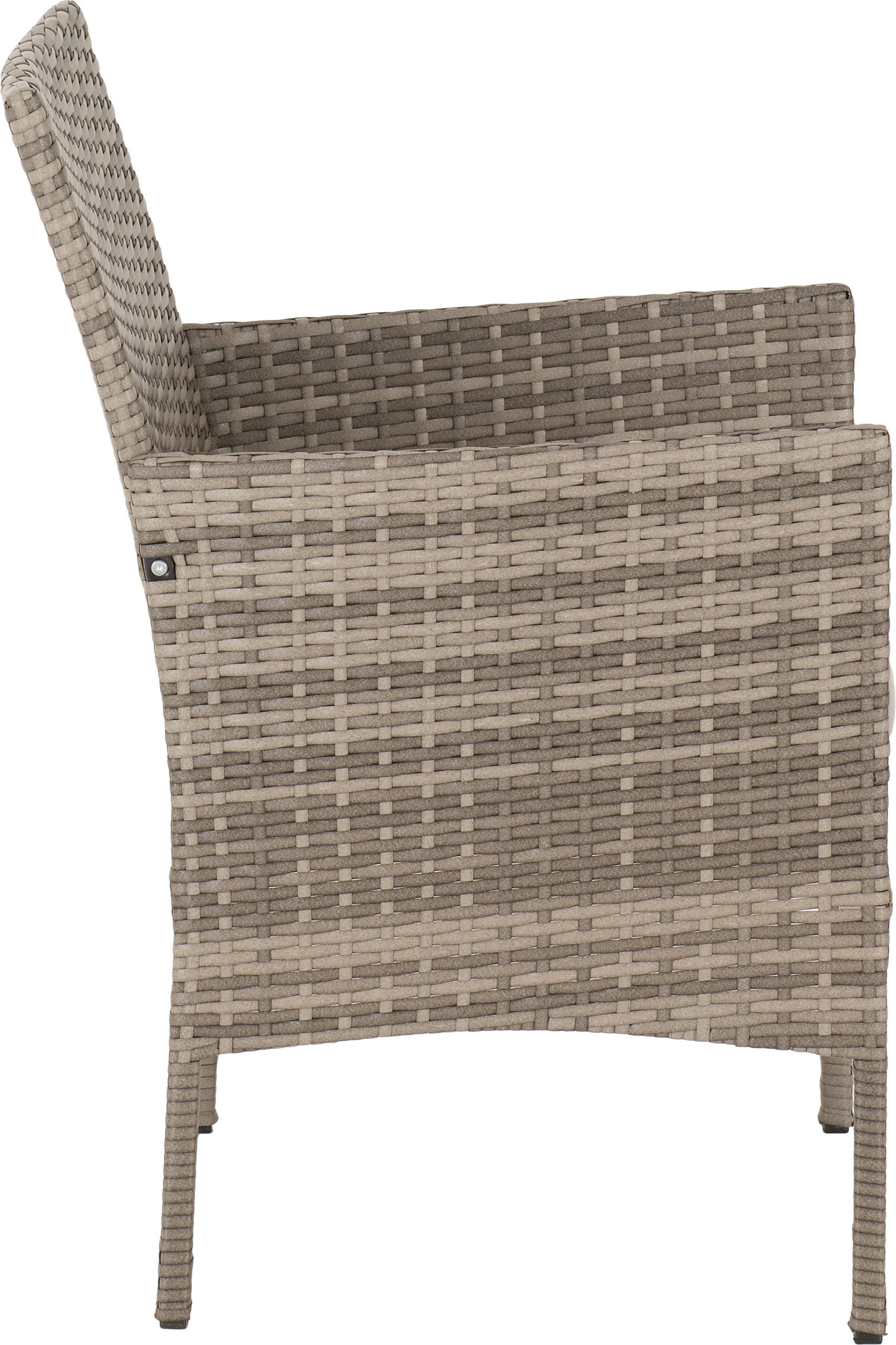 Willow 4 Piece Garden Set Grey Rattan/Grey Fabric/Clear Glass