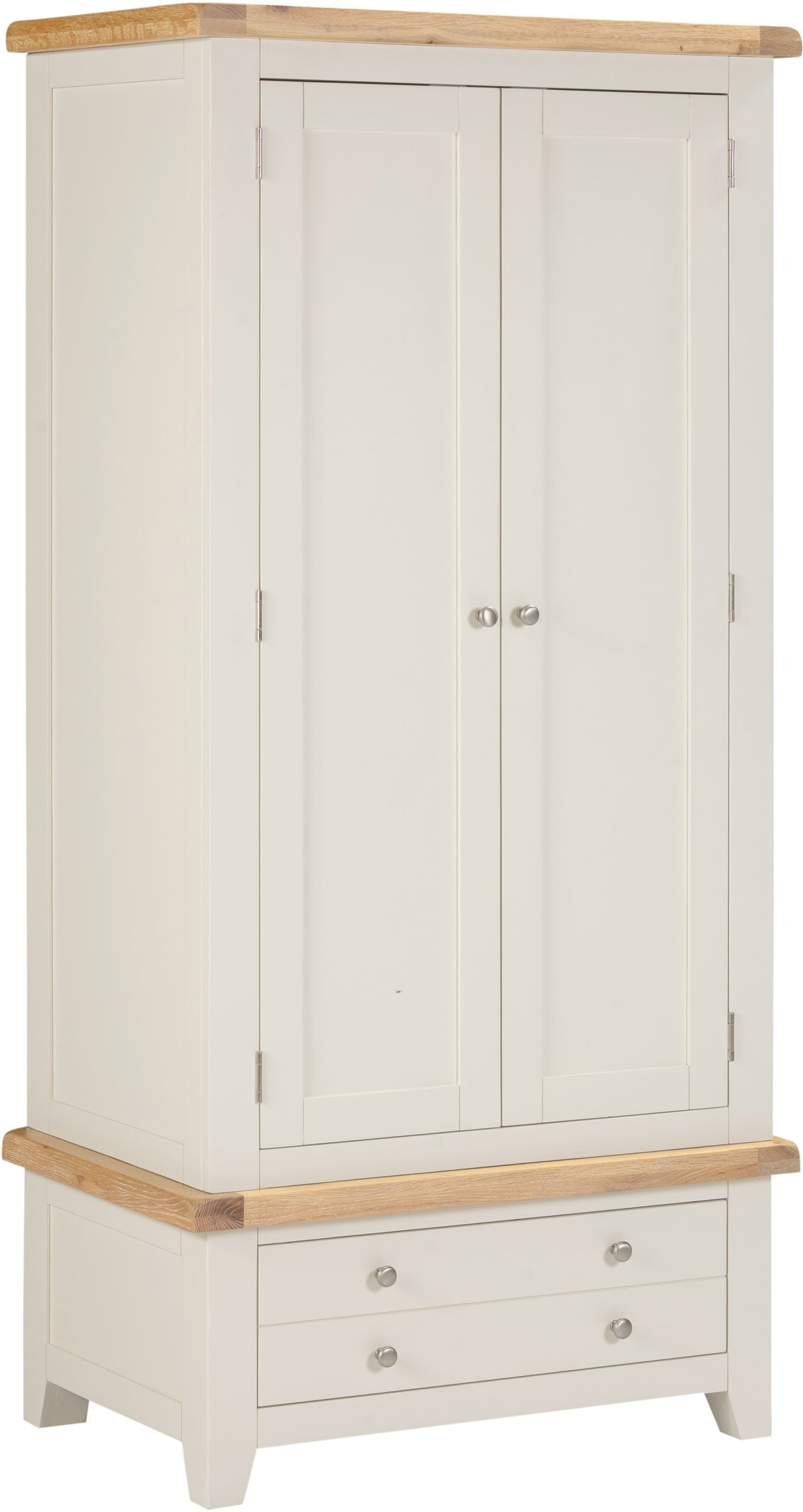 WINDSOR 2 DOOR 1 DRAWER WARDROBE - IVORY/OAK