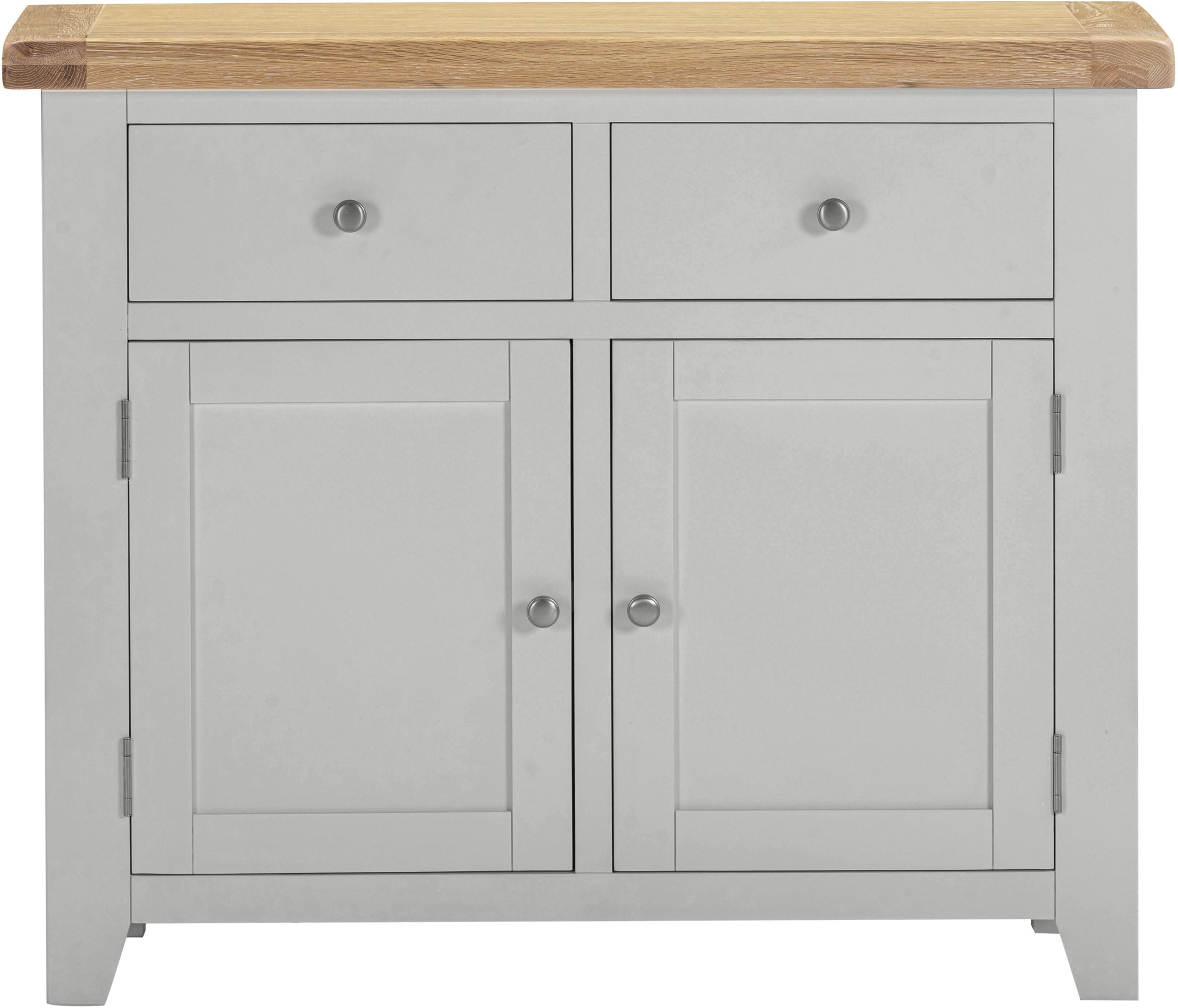 WINDSOR 2 DOOR 2 DRAWER SIDEBOARD - PEBBLE GREY/OAK