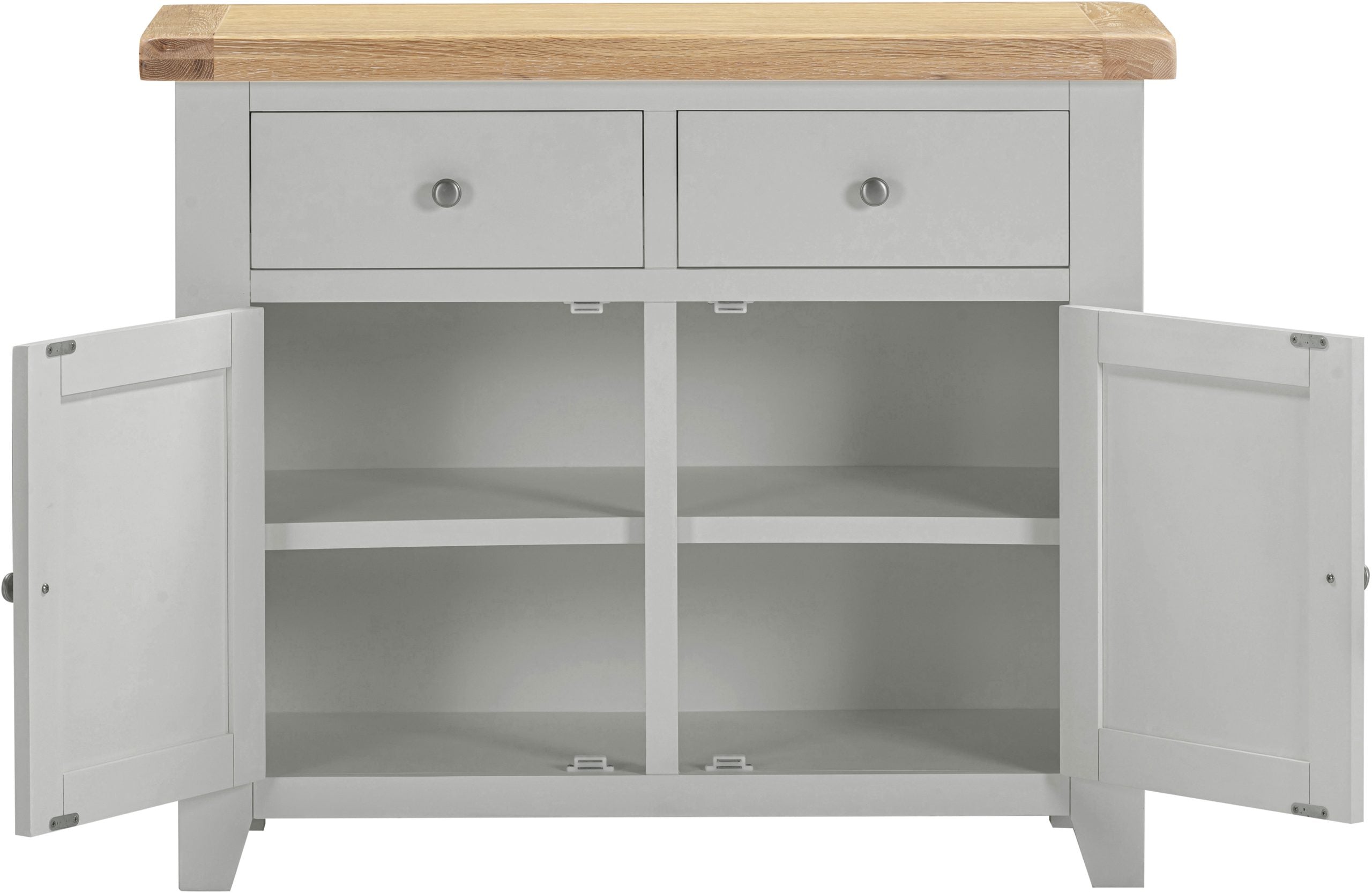 WINDSOR 2 DOOR 2 DRAWER SIDEBOARD - PEBBLE GREY/OAK