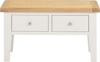 WINDSOR 2 DRAWER COFFEE TABLE - IVORY/OAK
