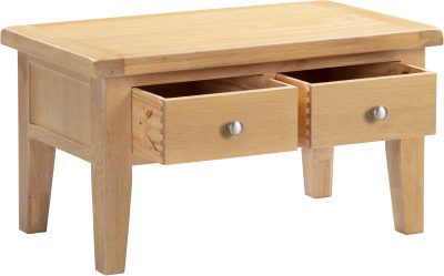 WINDSOR 2 DRAWER COFFEE TABLE - NATURAL OAK