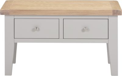 WINDSOR 2 DRAWER COFFEE TABLE - PEBBLE GREY/OAK