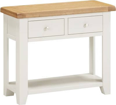 WINDSOR 2 DRAWER CONSOLE TABLE - IVORY/OAK