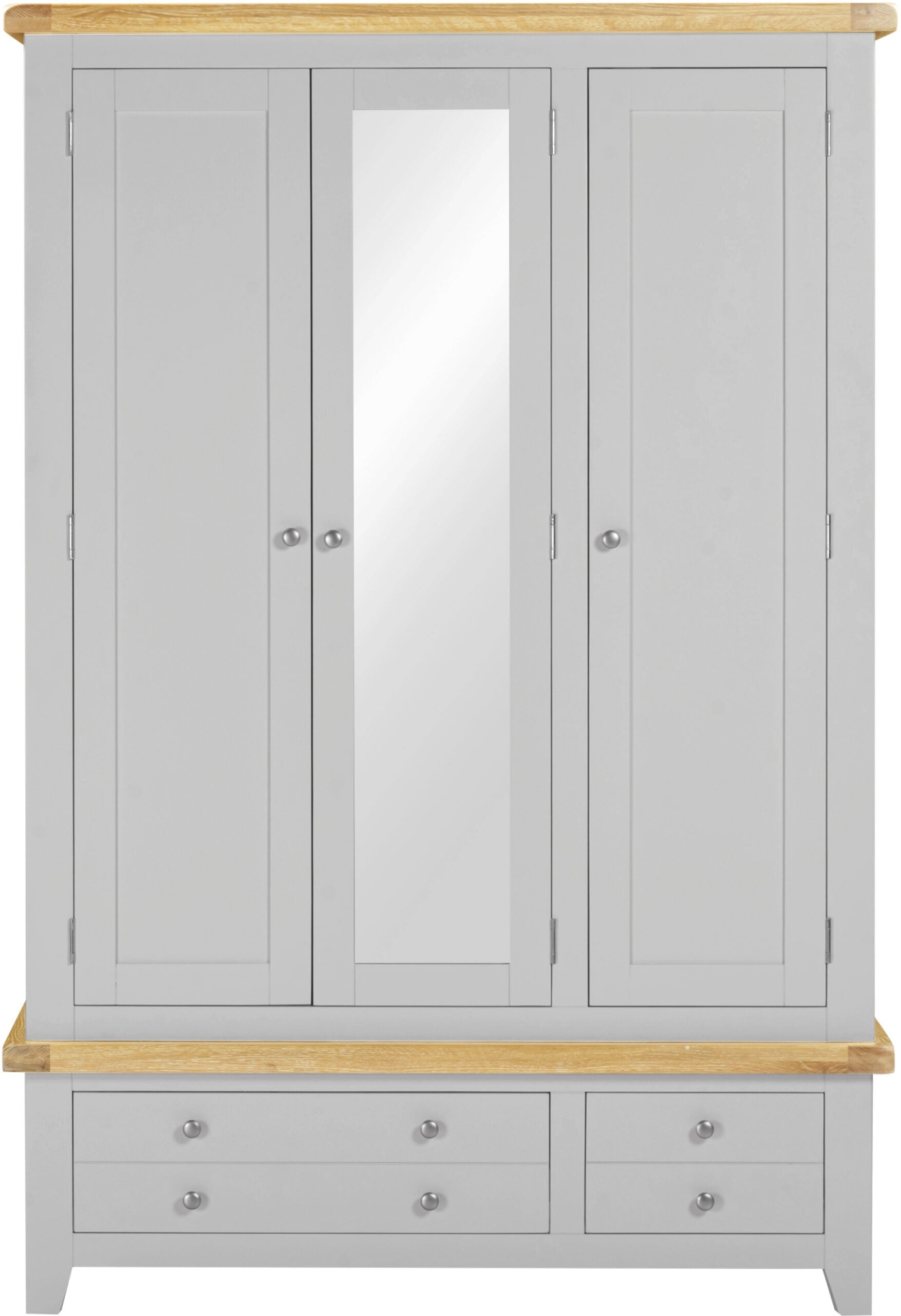 Windsor 3 Door 2 Drawer Wardrobe – Pebble Grey/Oak