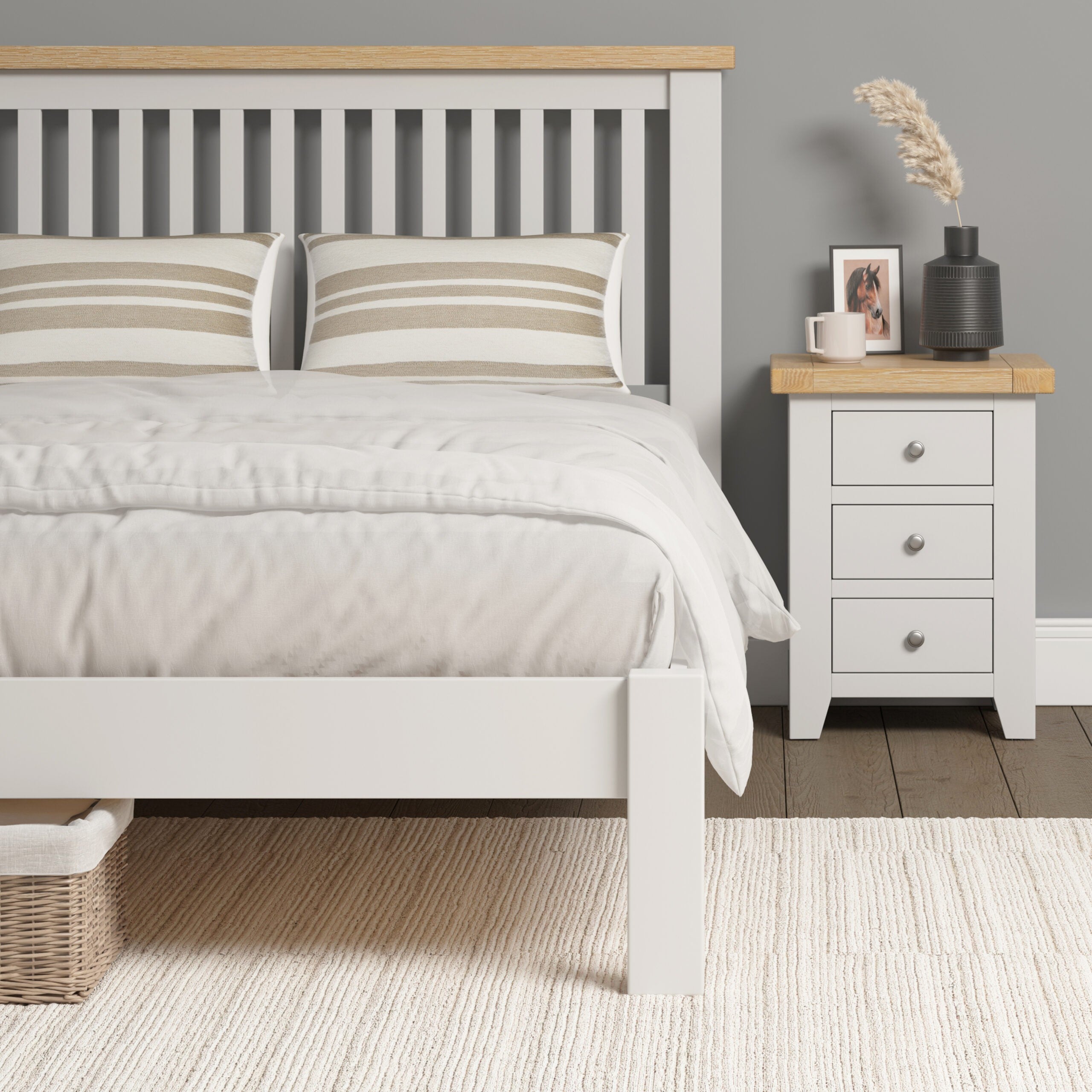 Windsor 5' Bed Low Foot End Ivory/Oak