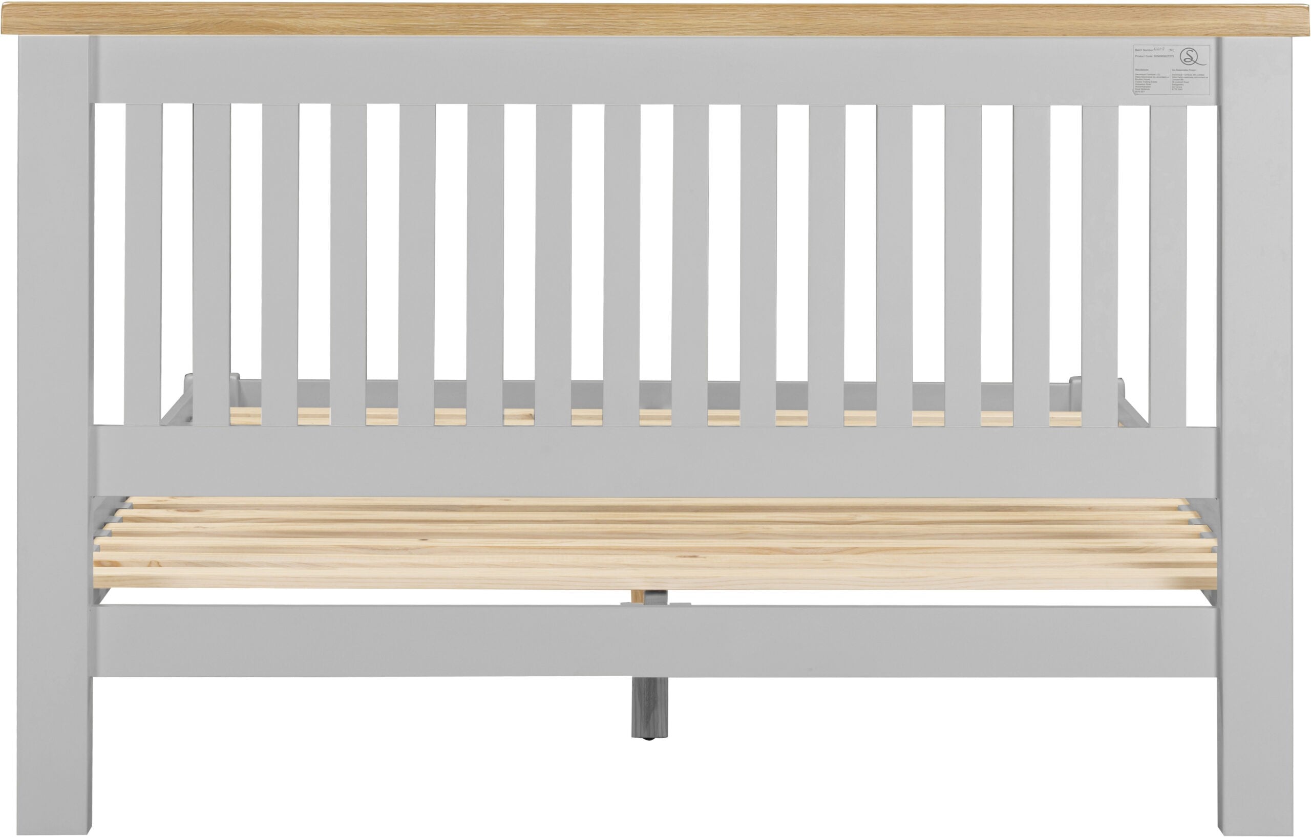 Windsor 5' Bed Low Foot End Pebble Grey/Oak