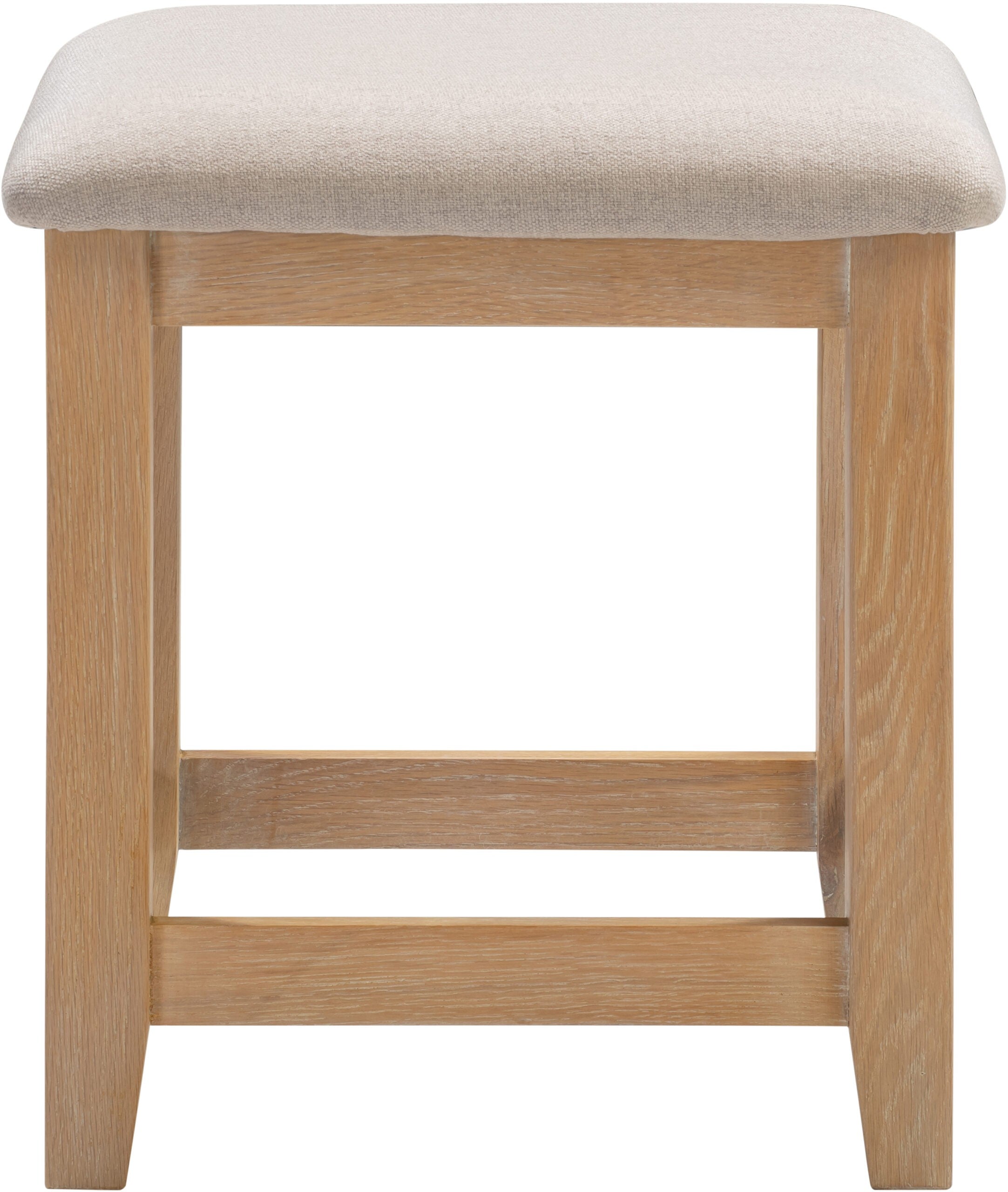 Windsor Dressing Table Stool Natural Oak/Oat Fabric