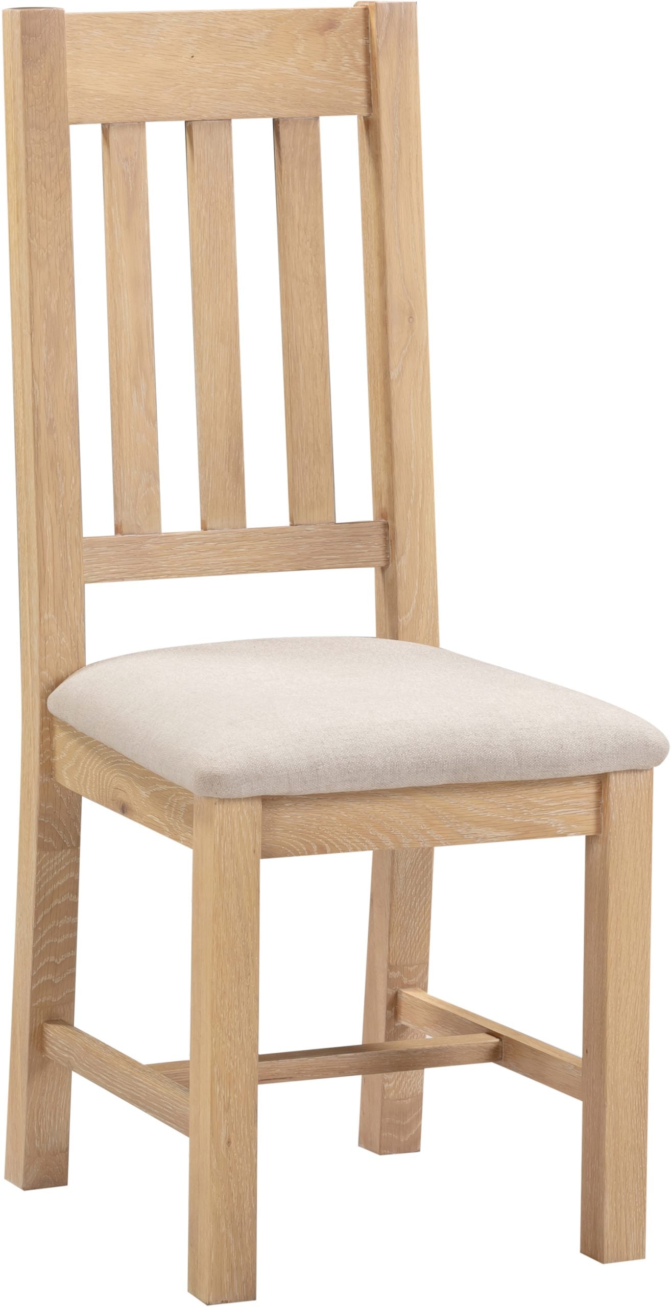 Windsor Slatted Chair (Box of 2) Natural Oak/Oat Fabric