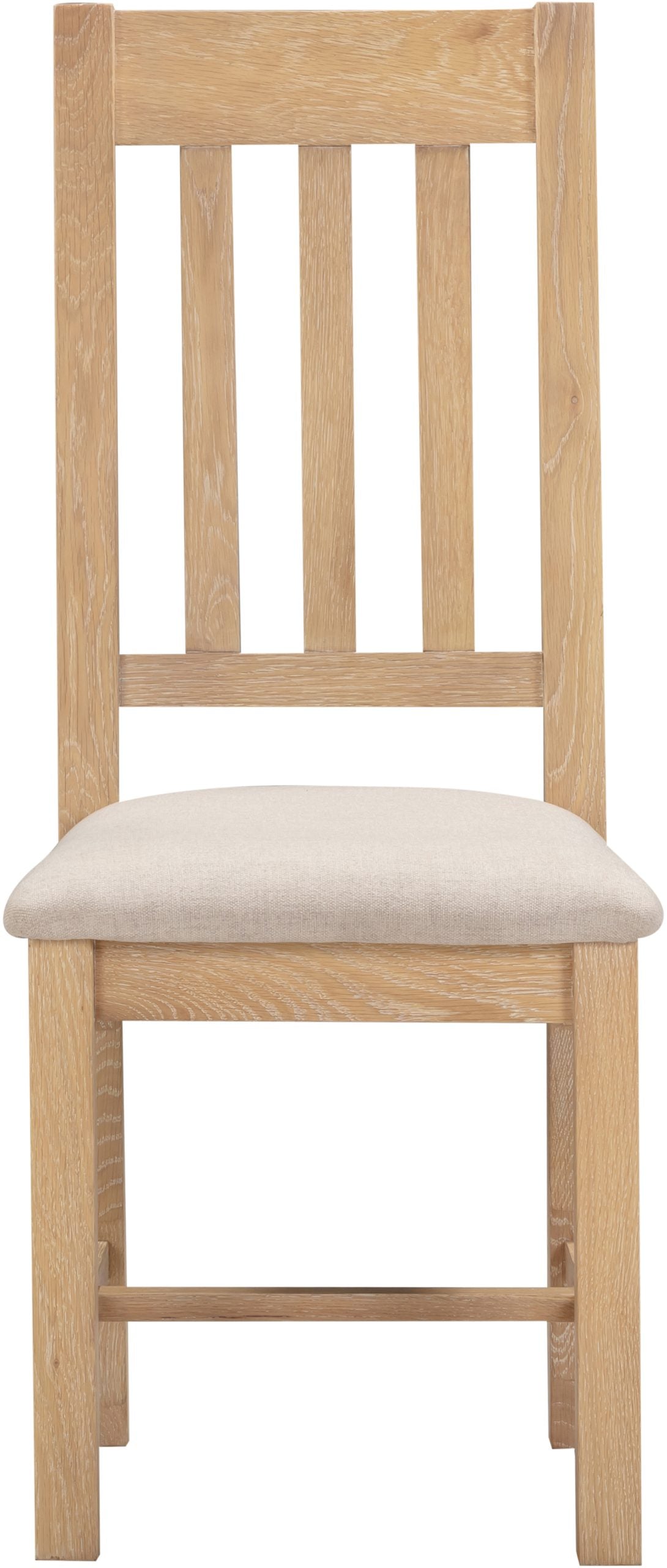 Windsor Slatted Chair (Box of 2) Natural Oak/Oat Fabric
