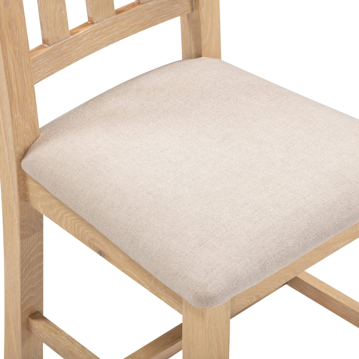 Windsor Slatted Chair (Box of 2) Natural Oak/Oat Fabric