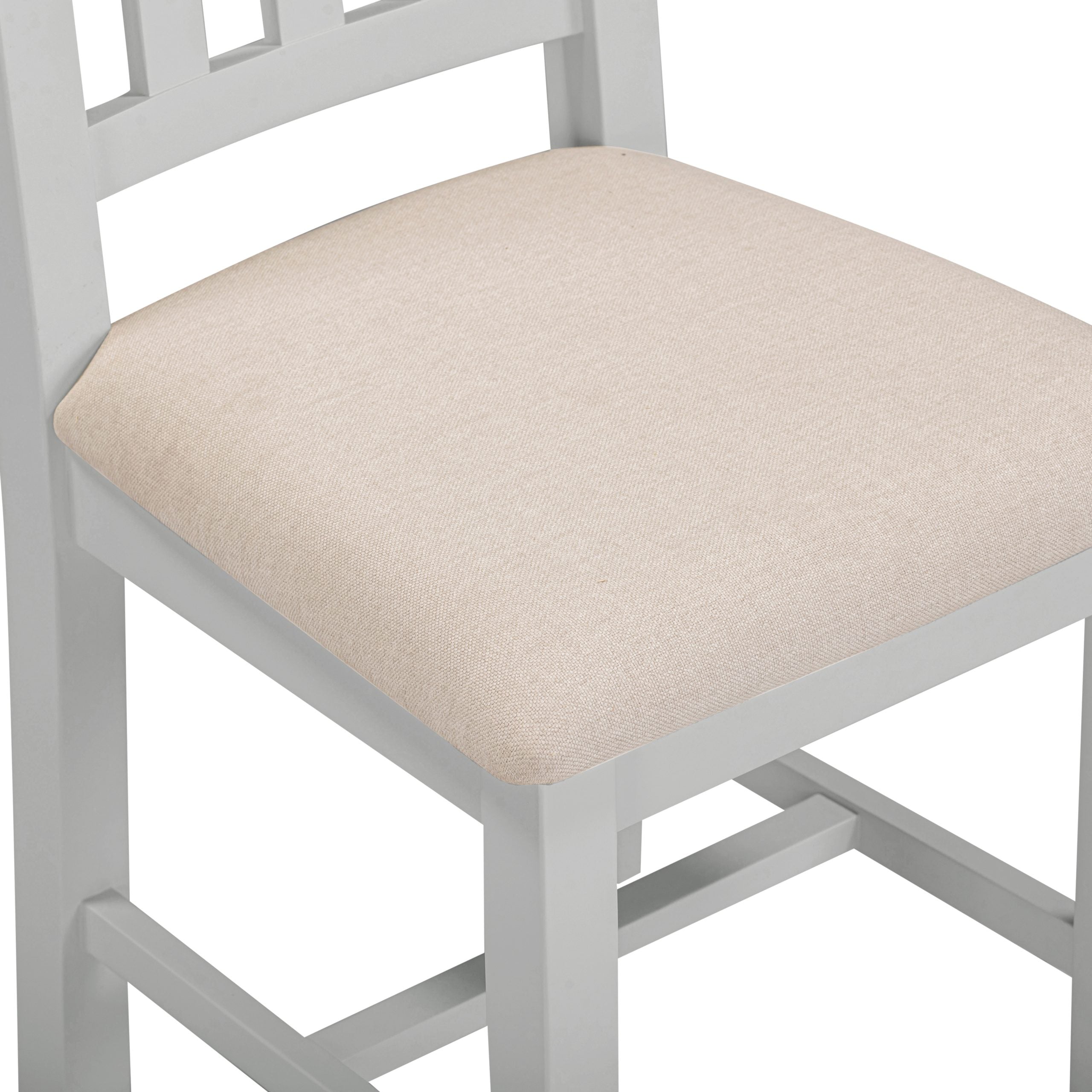 Windsor Slatted Chair (Box of 2) Pebble Grey/Oat Fabric