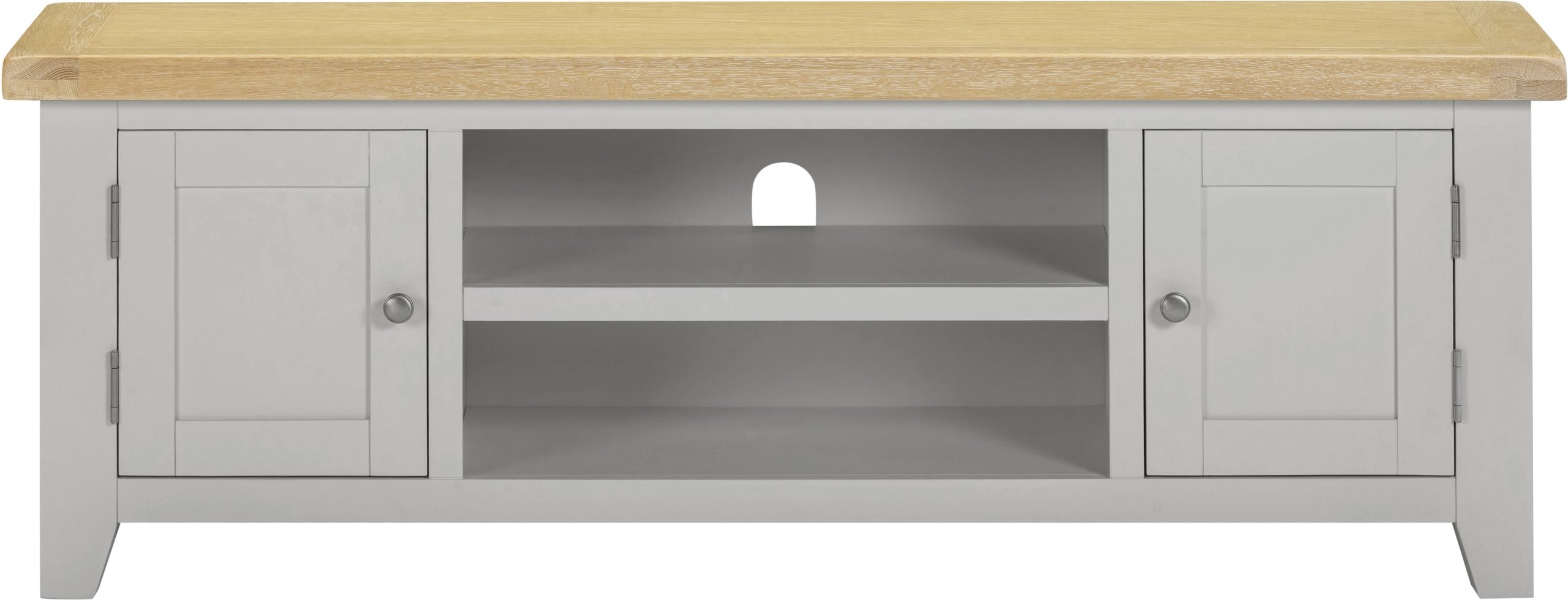 WBF - Windsor Straight TV Unit - Pebble Grey/Oak