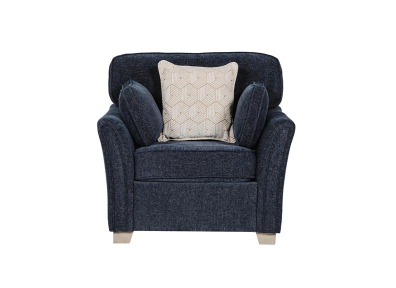 Winnie Armchair – Navy Upholstery With Bolster Cushions