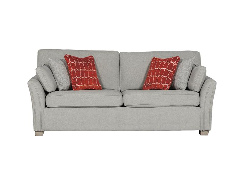 Winnie 3 Seater Sofa – Natural Upholstery with Bolster Cushions