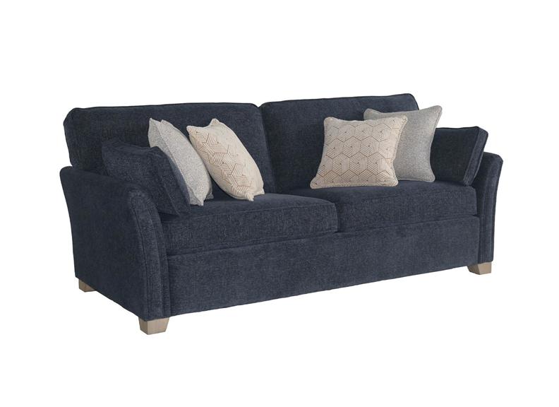 Winnie 3 Seat Sofa – Navy Upholstery With Bolster Cushions