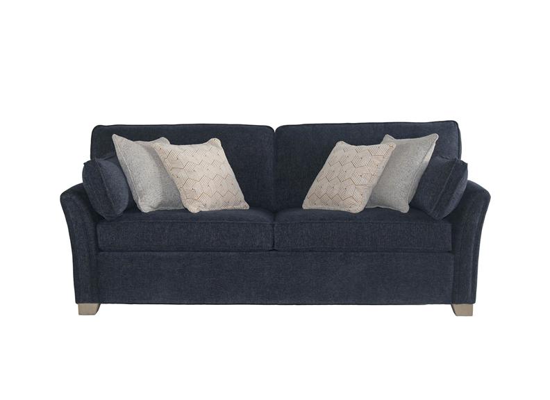 Winnie 3 Seat Sofa – Navy Upholstery With Bolster Cushions