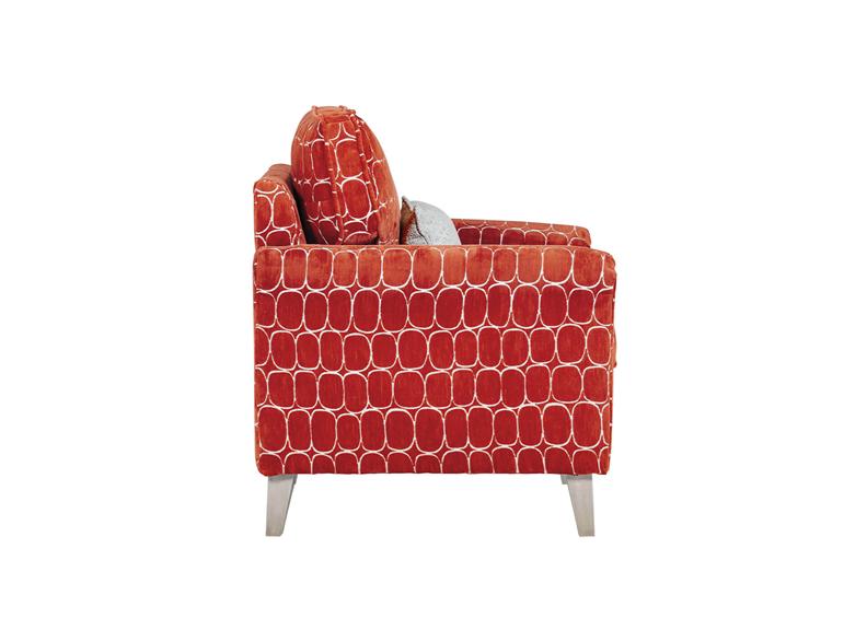 Winnie Accent Chair – Rust Upholstery With Bolster Cushion