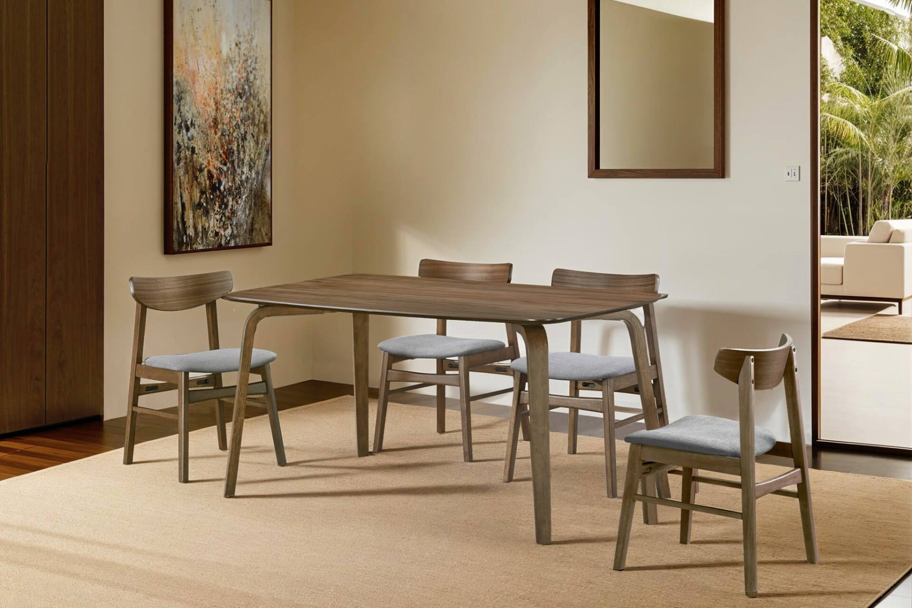 Addison Rectangular Walnut Dining Table – 150cm | Modern & Retro Style | Free Delivery