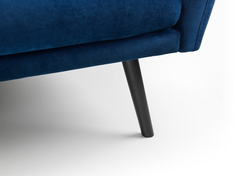 Afina Blue Velvet Sofa Bed Leg