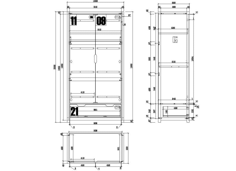 Alex Two Door Wardrobe - dimensions