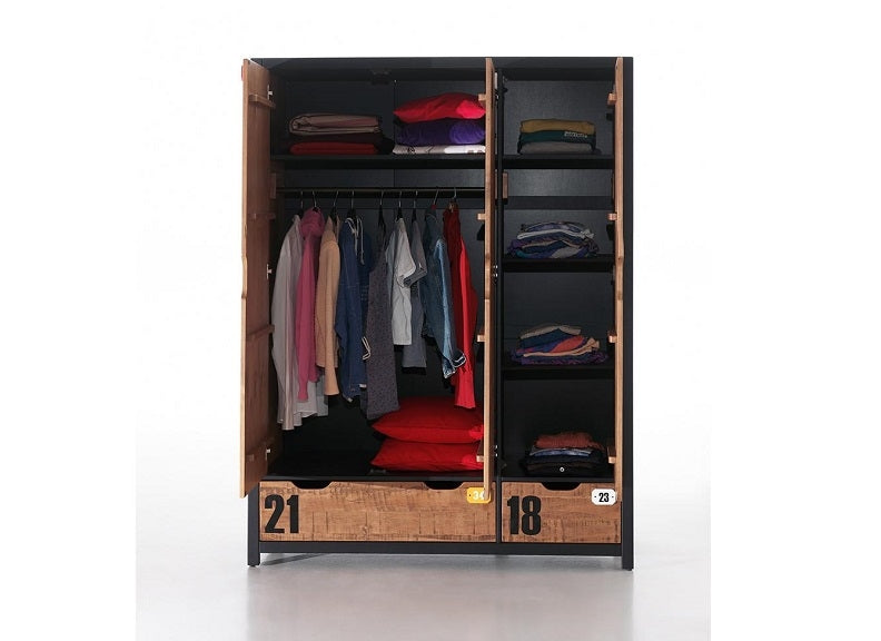 Alex Three Door Wardrobe - inside