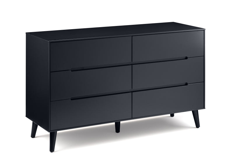 Alicia Grey Six Drawer Wide Chest
