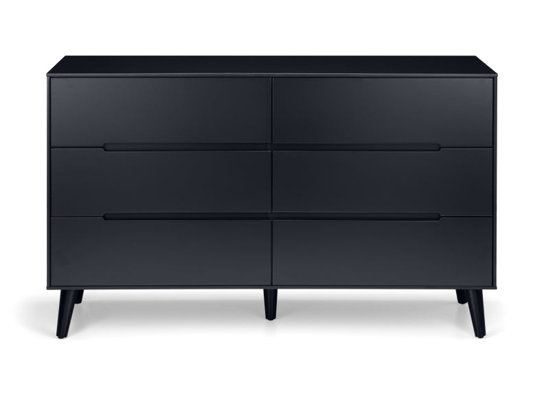 Alicia Grey Six Drawer Wide Chest