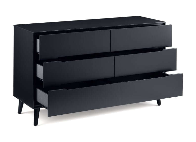 Alicia Grey Six Drawer Wide Chest