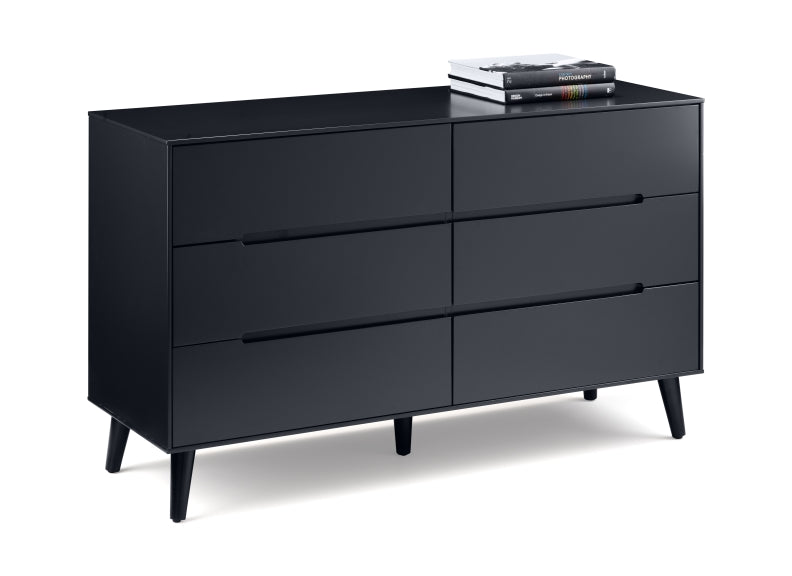 Alicia Grey Six Drawer Wide Chest