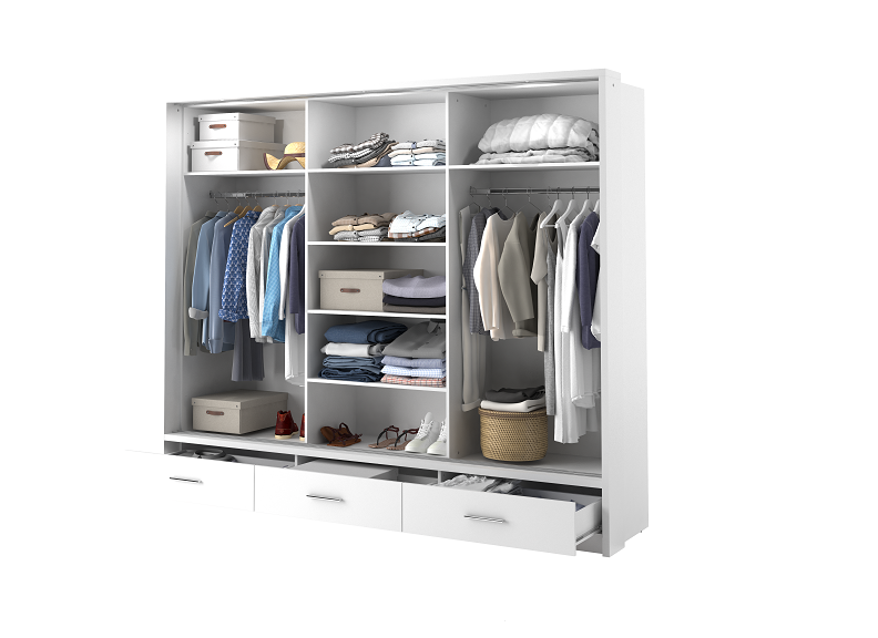 Alpha 2.5 m White Mirrored Sliderobe