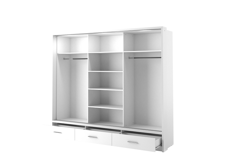 Alpha 2.5 m White Mirrored Sliderobe