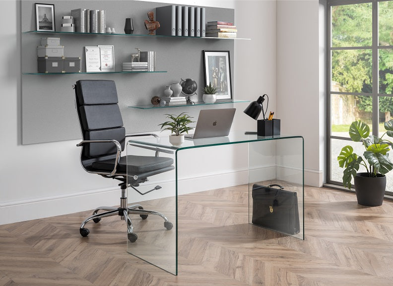 Amalfi Curved Glass Desk