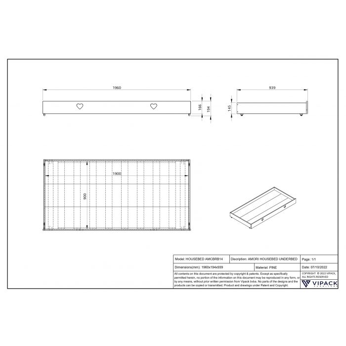 AMORI DRAWER FOR HOUSEBED WHITE