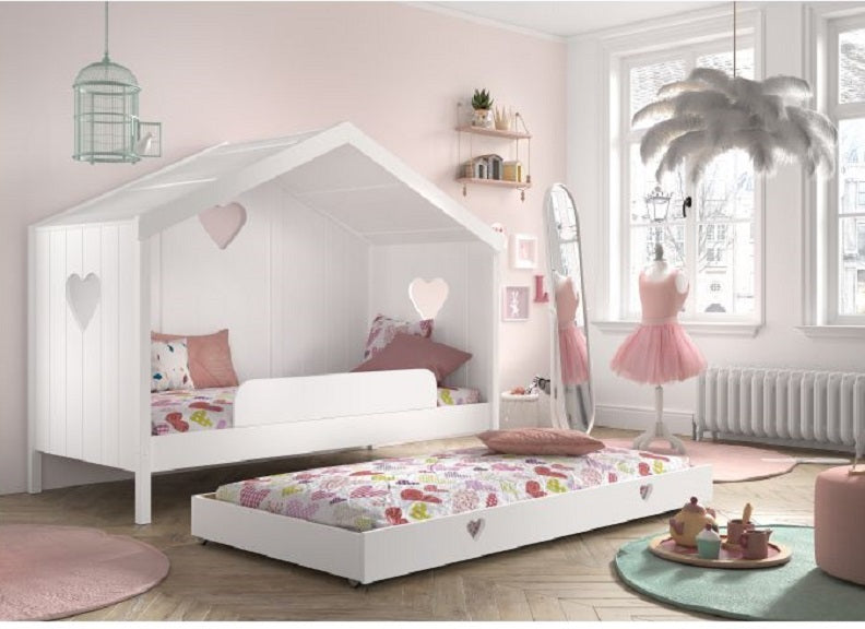 Amori House Bed With Rear Panel & Drawer